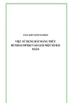 Skkn việc sử dụng bất đẳng thức bunhiacopxki vào giải một số bài toán