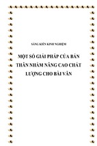 Skkn một số giải pháp của bản thân nhằm nâng cao chất lượng cho bài văn