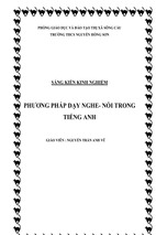 Skkn phương pháp dạy nghe - nói trong tiếng anh