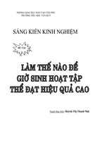 Skkn làm thế nào để giờ sinh hoạt tập thể ở tiểu học đạt hiệu quả