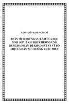 Skkn phân tích những sai lầm của học sinh lớp 12 khi học chương ứng dụng đạo hàm để khảo sát và vẽ đồ thị của hàm số - hướng khắc phục