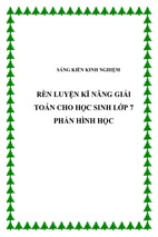 Skkn rèn luyện kĩ năng giải toán cho học sinh lớp 7 phần hình học