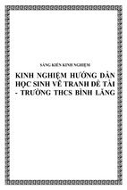 Skkn kinh nghiệm hướng dẫn học sinh vẽ tranh đề tài - trường thcs bình lăng