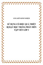 Skkn sử dụng có hiệu quả thiết bị dạy học trong phân môn tập viết lớp 3