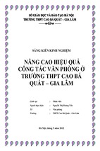 Skkn nâng cao hiệu quả công tác văn phòng ở trường thpt cao bá quát – gia lâm