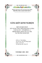 Skkn một số biện pháp xây dựng thực đơn đảm bảo lượng can xi, sắt - vitamin b1, a trong khẩu phần ăn của trẻ tại trường mầm non