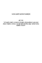 Skkn từ kiến thức cơ bản về diện tích hình tam giác phát triển để bồi dưỡng học sinh năng khiếu