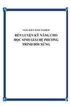 Skkn rèn luyện kỹ năng cho học sinh giải hệ phương trình đối xứng