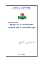 Skkn một số dạng thức bất phương trình chứa căn thức bậc hai thường gặp