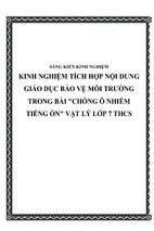 Skkn kinh nghiệm tích hợp nội dung giáo dục bảo vệ môi trường trong bài chống ô nhiễm tiếng ồn vật lý lớp 7 thcs