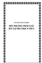 Skkn rèn phương pháp giải bài tập hoá học 8 thcs