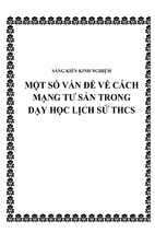 Skkn một số vấn đề về cách mạng tư sản trong dạy học lịch sử thcs