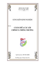 Skkn cách chữa các lỗi chính tả thông thường cho hs thcs