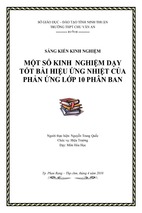 Skkn một số kinh nghiệm dạy tốt bài hiệu ứng nhiệt của phản ứng lớp 10 phân ban