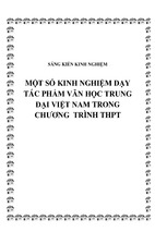 Skkn một số kinh nghiệm dạy tác phẩm văn học trung đại việt nam trong chương trình thpt