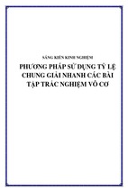 Skkn phương pháp sử dụng tỷ lệ chung giải nhanh các bài tập trắc nghiệm vô cơ