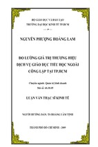 Đo lường giá trị thương hiệu dịch vụ giáo dục tiểu học ngoài công lập tại tp.hcm