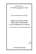 Nghiên cứu sử dụng enzyme trong chiết tách dầu béo và các thành phần của cám gạo.1-59