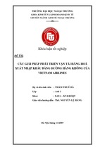 Các giải pháp phát triển vận tải hàng hóa xuất nhập khẩu bằng đường hàng không của vietnam airlines