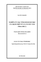 Nghiên cứu đặc tính sinh dược học của dịch chiết từ lá cây dâu tằm (morus alba l.)