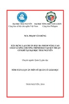 Tom tat tieng viet  xây dựng chuẩn đầu ra nhằm nâng cao chất lượng chương trình đào tạo kỹ thuật cơ khí tại đại học thái nguyên