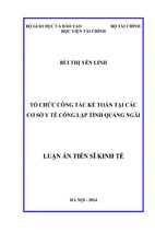 Tổ chức công tác kế toán tại các cơ sở y tế công lập tỉnh quảng ngãi