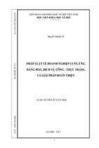 Pháp luật về doanh nghiệp cung ứng hàng hoá, dịch vụ công - thực trạng và giải pháp hoàn thiệ