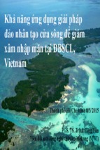 Khả năng ứng dụng giải pháp đảo nhân tạo cửa sông để giảm xâm nhập mặn tại đbscl vietnam