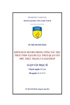 Kiểm soát rủi ro trong công tác thu thuế tndn tại chi cục thuế quận tân phú. thực trạng và giải pháp