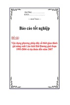 vận dụng phương pháp dãy số thời gian dánh giá năng xuất lúa tỉnh hải dương giai đoạn 1995