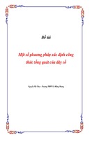 một số phương pháp xác định công thức tổng quát của dãy số
