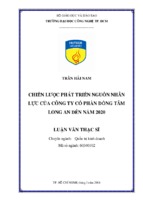 Chiến lược phát triển nguồn nhân lực của công ty cổ phần Đồng Tâm Long An đến năm 2020