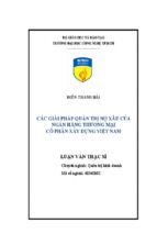 Các giải pháp quản trị nợ xấu của ngân hàng thương mại cổ phần xây dựng Việt Nam