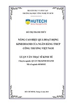 Nâng cao hiệu quả hoạt động kinh doanh của ngân hàng tmcp công thương việt nam