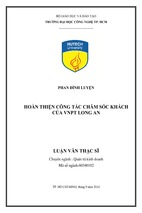 Hoàn thiện công tác chăm sóc khách hàng của vnpt long an