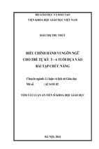 Điều chỉnh hành vi ngôn ngữ cho trẻ tự kỷ 3 – 6 tuổi dựa vào bài tập chức năng (tt)