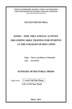 Extra – time educational activity organizing skill training for students at colleges of education