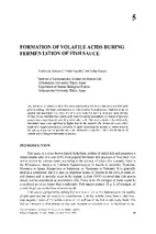 Formation of volatile acids during fermentation of fish sauce