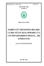 Nghiên cứu thành phần hóa học và một số tác dụng sinh học của cây đơn kim (bidens pilosa l., - họ asteraceae)