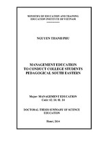 The educational managemnt of professional ethics to the teacher students in teacher training colleges in the southeast regions