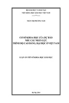 Cơ sở khoa học của dự báo nhu cầu nhân lực trình độ cao đẳng, đại học ở việt nam