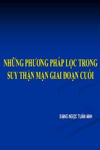 Những phương pháp lọc trong suy thận mạn giai đoạn cuối