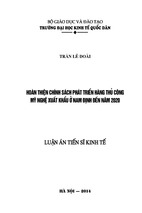 Hoàn thiện chính sách phát triển hàng thủ công mỹ nghệ xuất khẩu ở nam định đến năm 2020