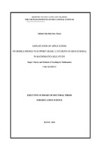 Exploiting some applications on mobile phones supporting high school students in grade 12 to self-study mathematics