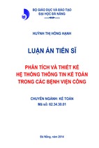 Phân tích và thiết kế hệ thống thông tin kế toán trong các bệnh viện công