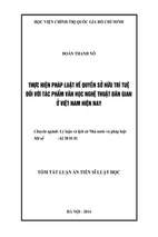 Thực hiện pháp luật về quyền sở hữu trí tuệ đối với tác phẩm văn học nghệ thuật dân gian ở việt nam hiện nay (tt)