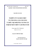 Nghiên cứu sự khác biệt về lâm sàng, cận lâm sàng và điều trị nhồi máu cơ tim cấp ở bệnh nhân trên và dưới 65 tuổi