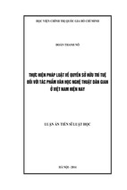 Thực hiện pháp luật về quyền sở hữu trí tuệ đối với tác phẩm văn học nghệ thuật dân gian ở việt nam hiện nay