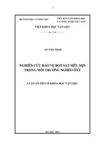 Nghiên cứu bảo vệ bột sắt siêu mịn trong môi trường nghèo ôxy