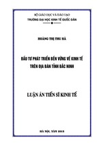 Đầu tư phát triển bền vững về kinh tế trên địa bàn tỉnh bắc ninh